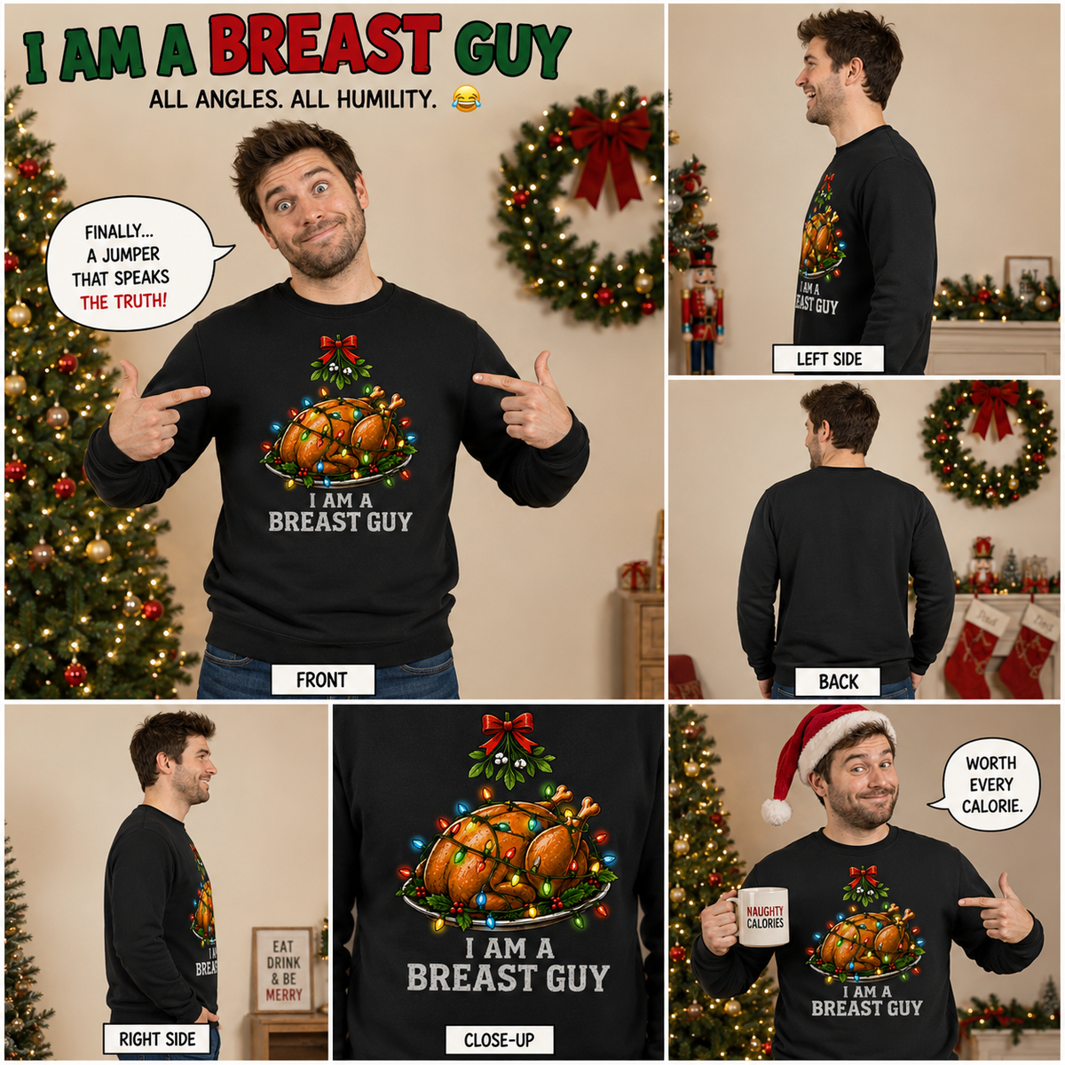 H.D Breast Guy – Funny Christmas Jumper