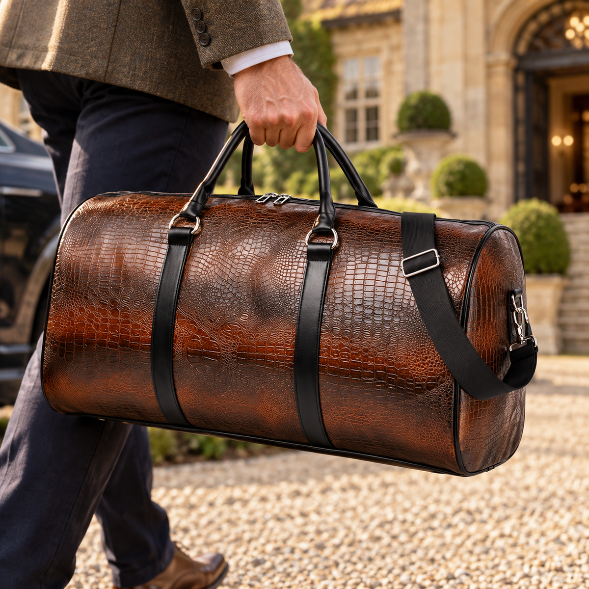 The Harrington Vintage Croc Holdall