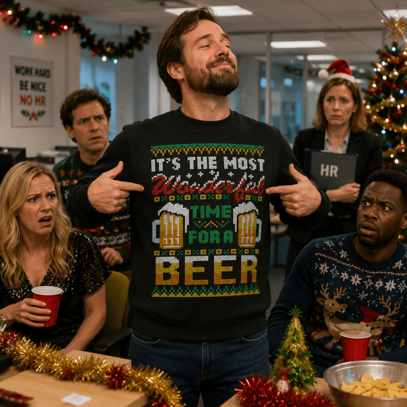 H.D Christmas Beer – Funny Christmas Jumper - Handsome Dans