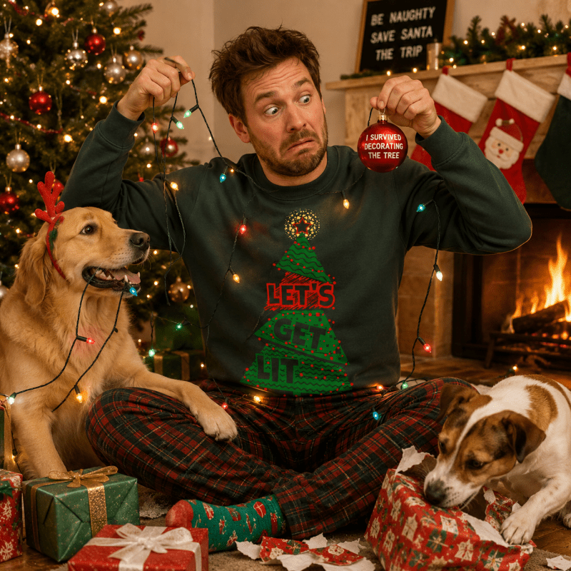 H.D Get Lit – Funny Christmas Jumper - Handsome Dans