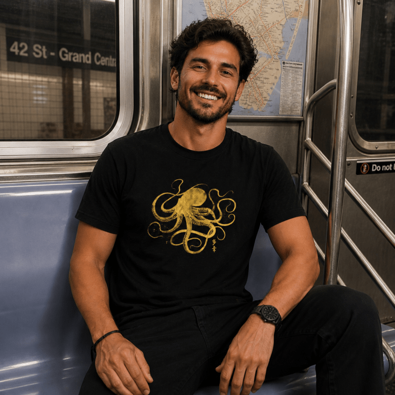 H.D Golden Octopus T-Shirt - Handsome Dans