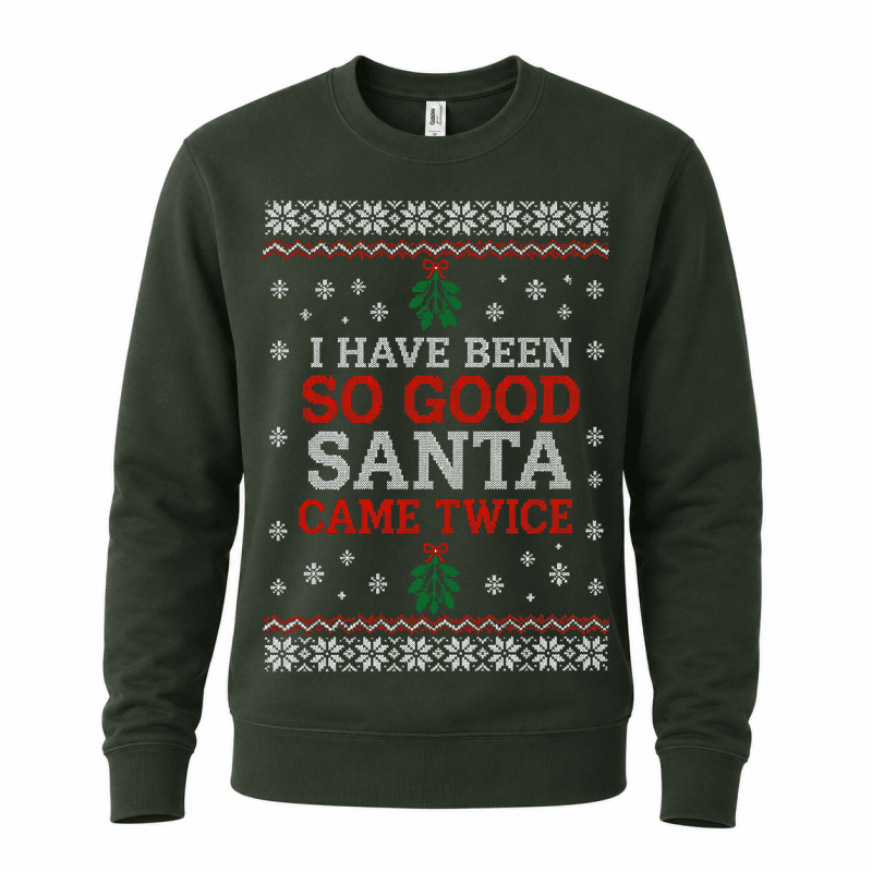 H.D Santa Came Twice (HERS) – Funny Christmas Jumper - Handsome Dans