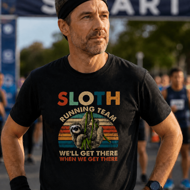 H.D Sloth Running T-Shirt - Handsome Dans