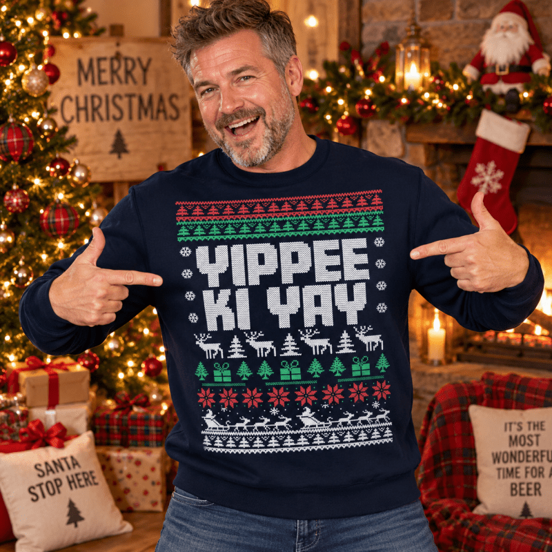 H.D Yippee Ki Yay - Funny Christmas Jumper - Handsome Dans