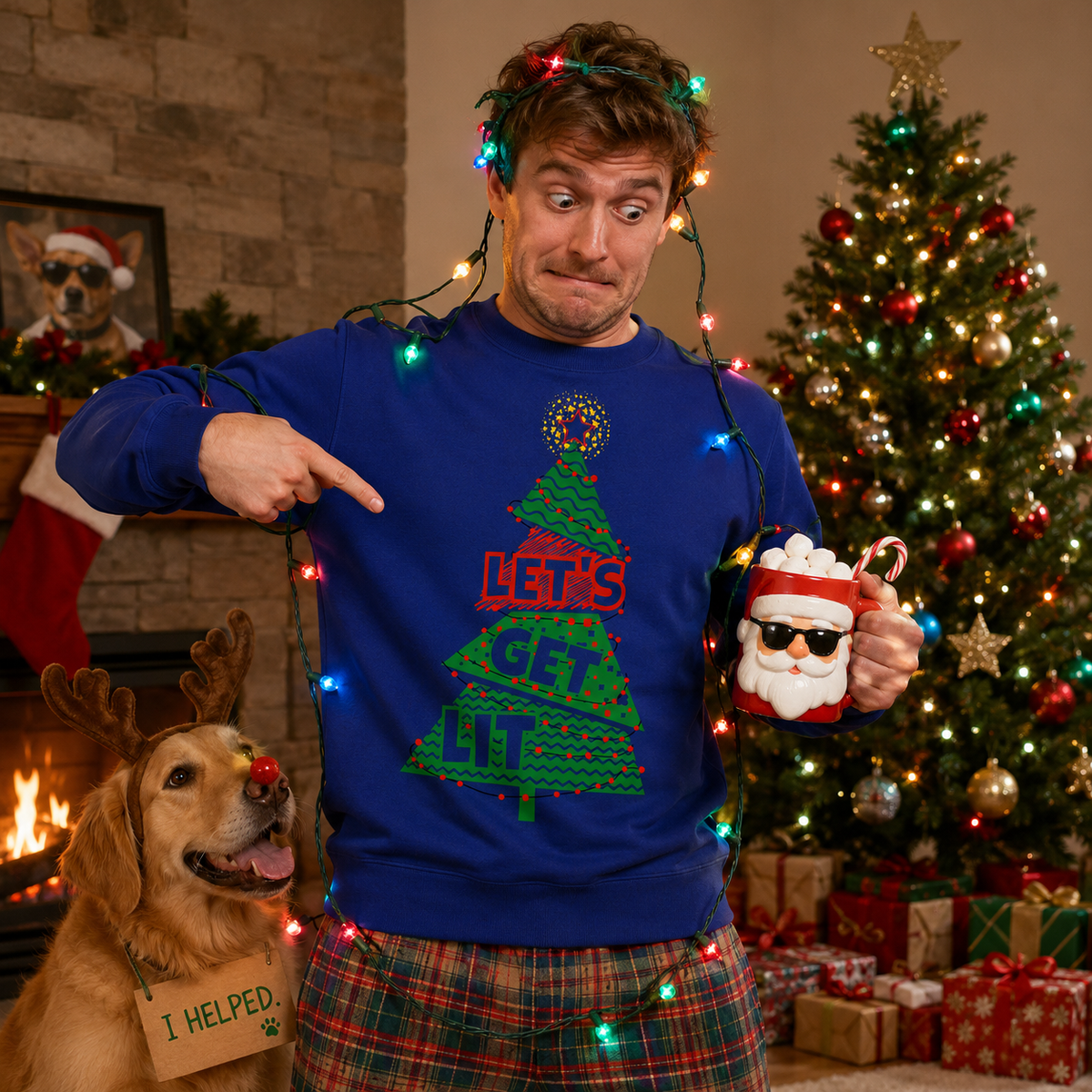 H.D Get Lit – Funny Christmas Jumper