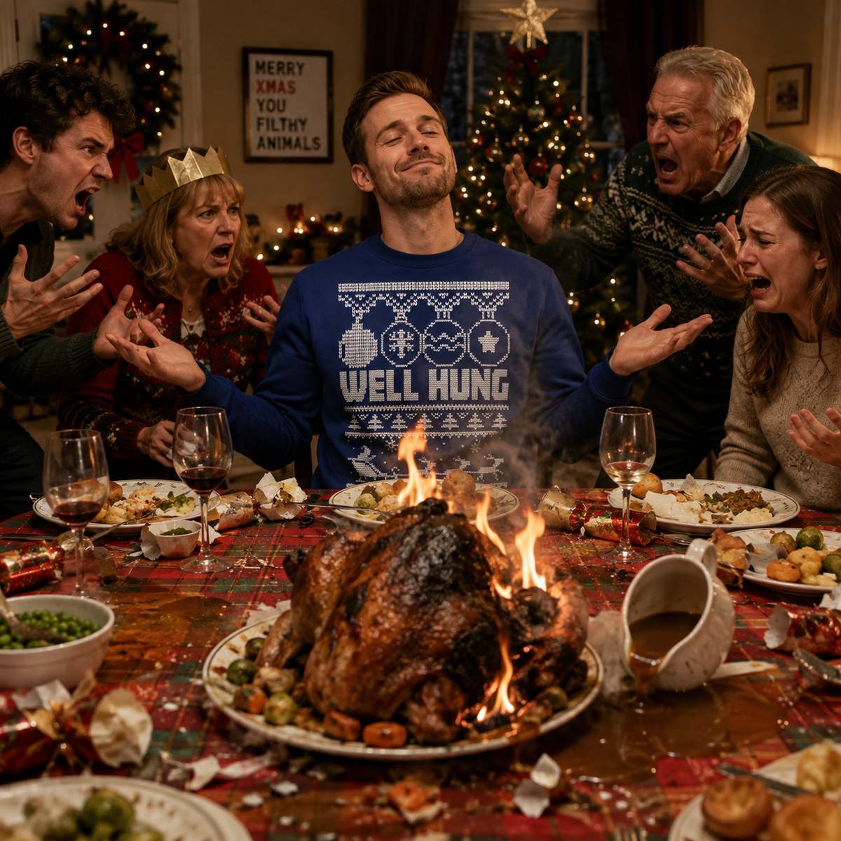 H.D Well Hung – Funny Christmas Jumper