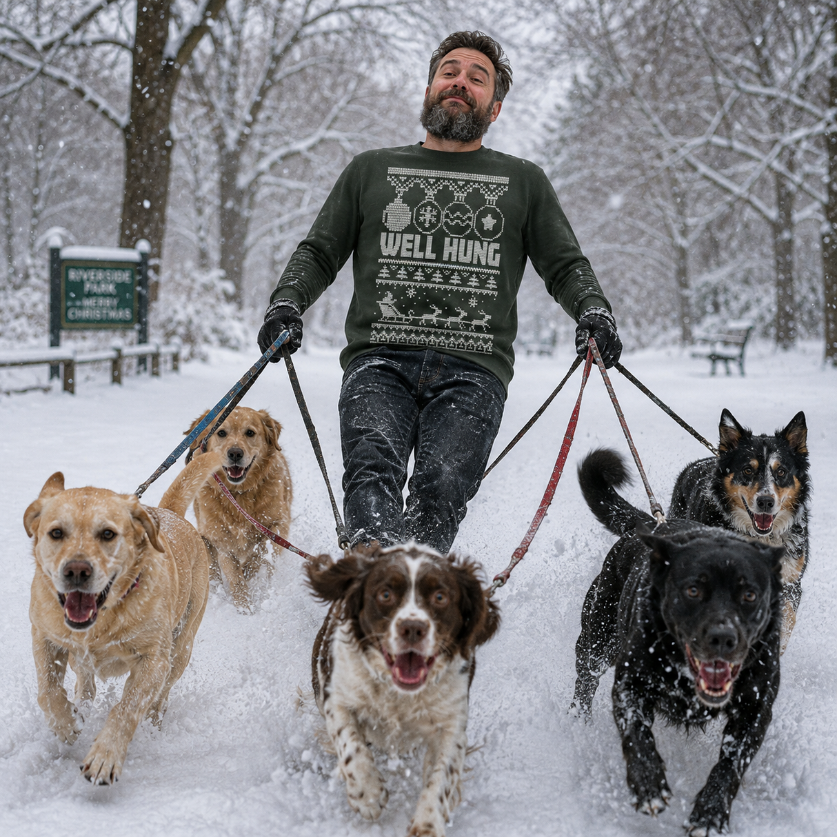 H.D Well Hung – Funny Christmas Jumper