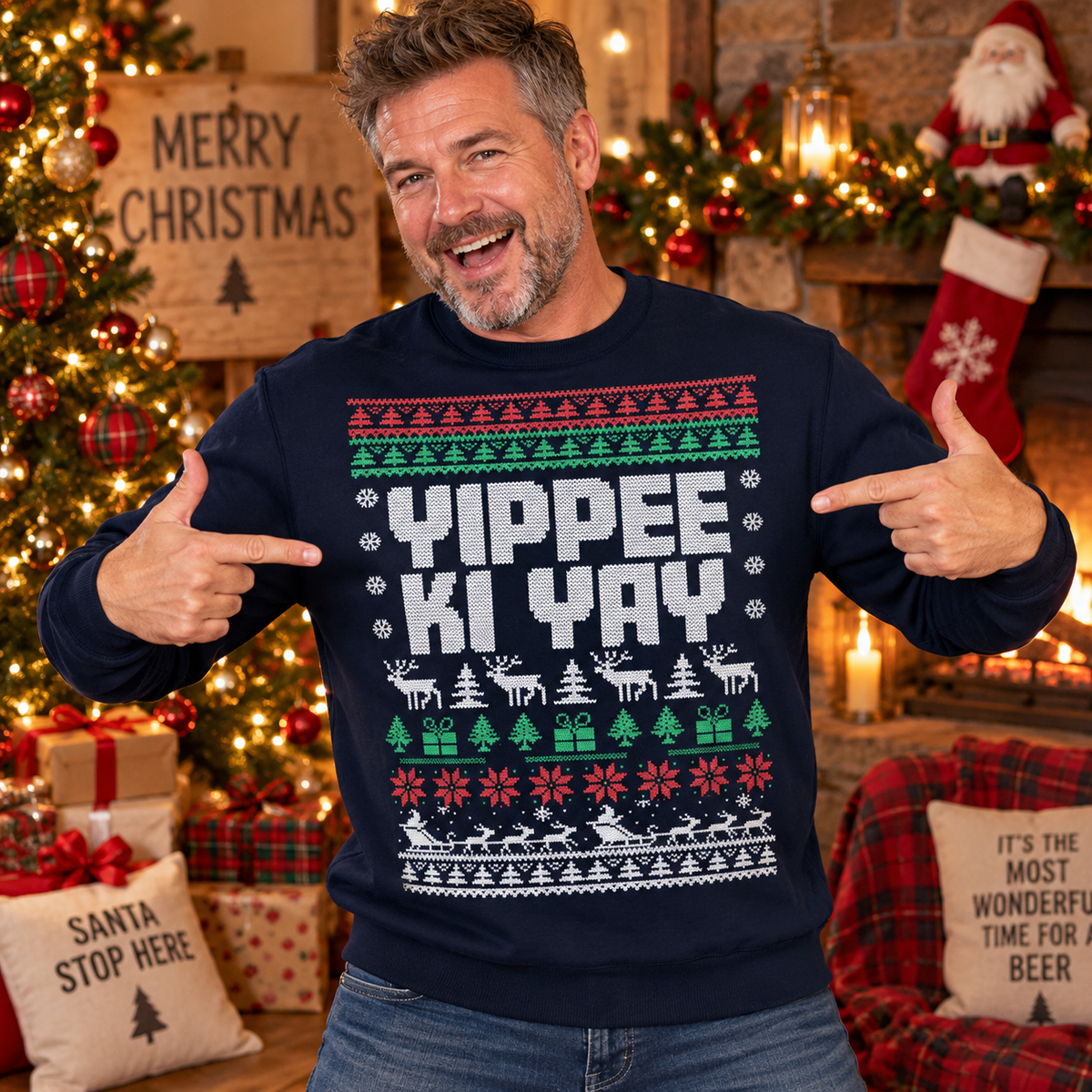 Yippee Ki Yay - Funny Christmas Jumper