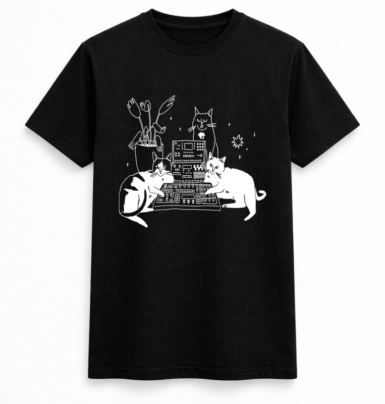 H.D Cat DJ T-Shirt - Handsome Dans
