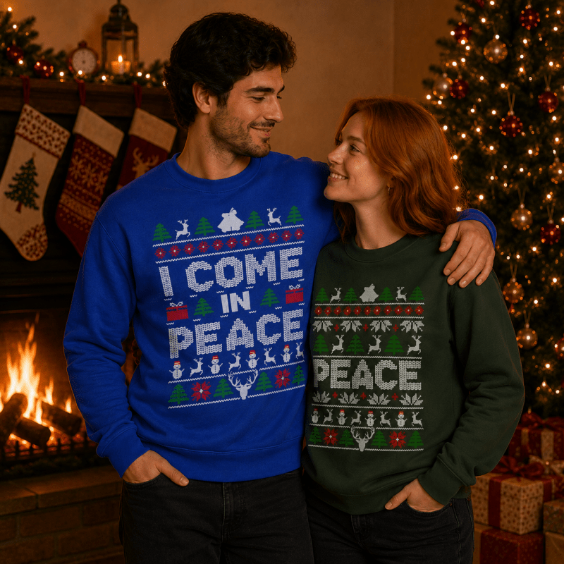 H.D Come In Peace (HIS) – Funny Christmas Jumper - Handsome Dans