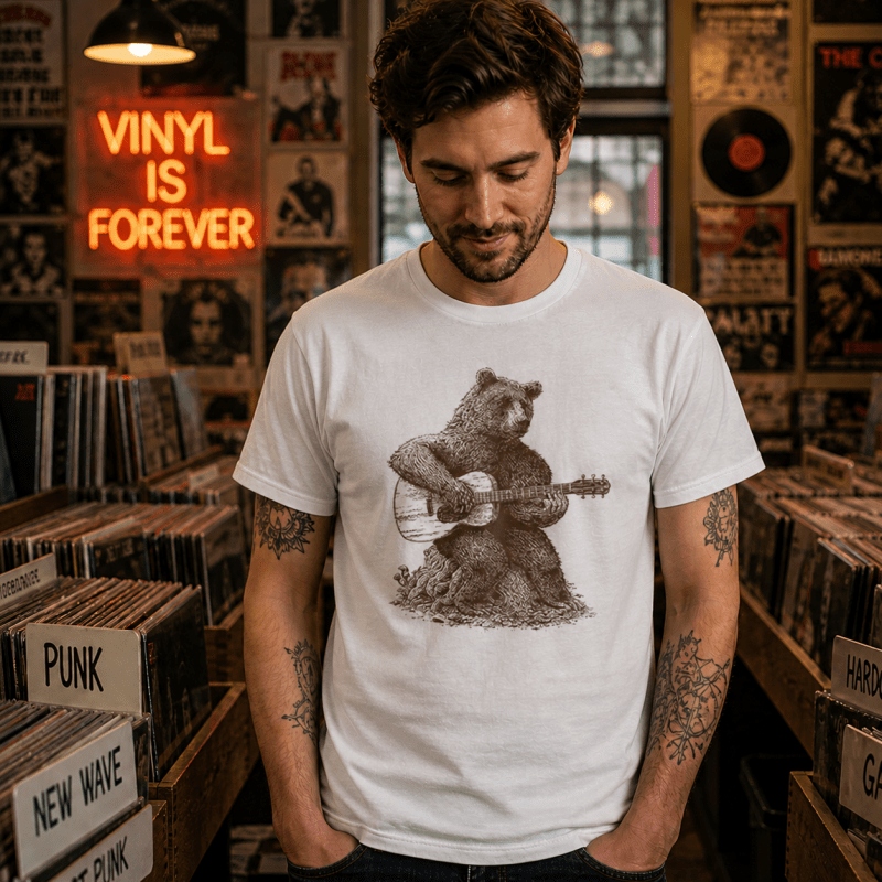 H.D Guitar Bear T-Shirt - Handsome Dans