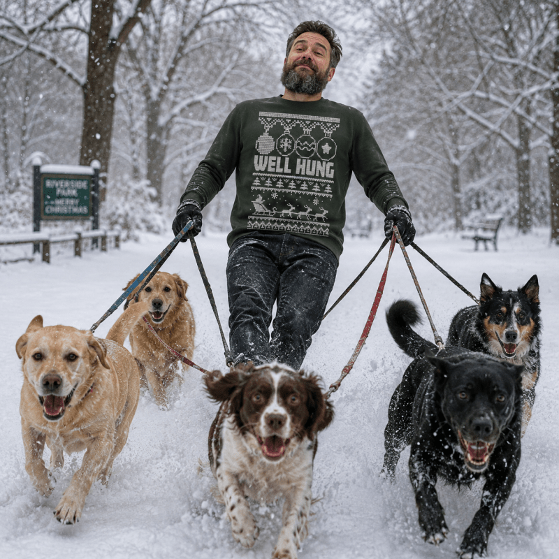 H.D Well Hung – Funny Christmas Jumper - Handsome Dans