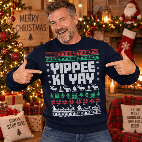 H.D Yippee Ki Yay - Funny Christmas Jumper - Handsome Dans