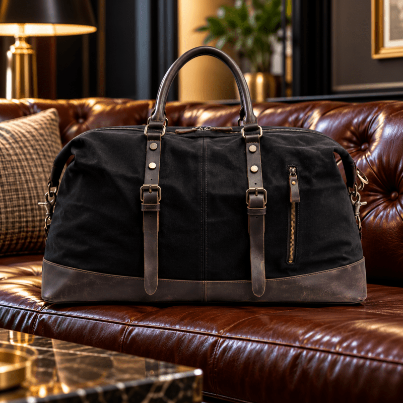 The Hawthorne Waxed Canvas Duffle Bag - Handsome Dans