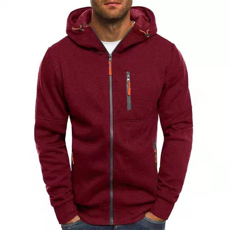 Mens red zip hot sale up jacket